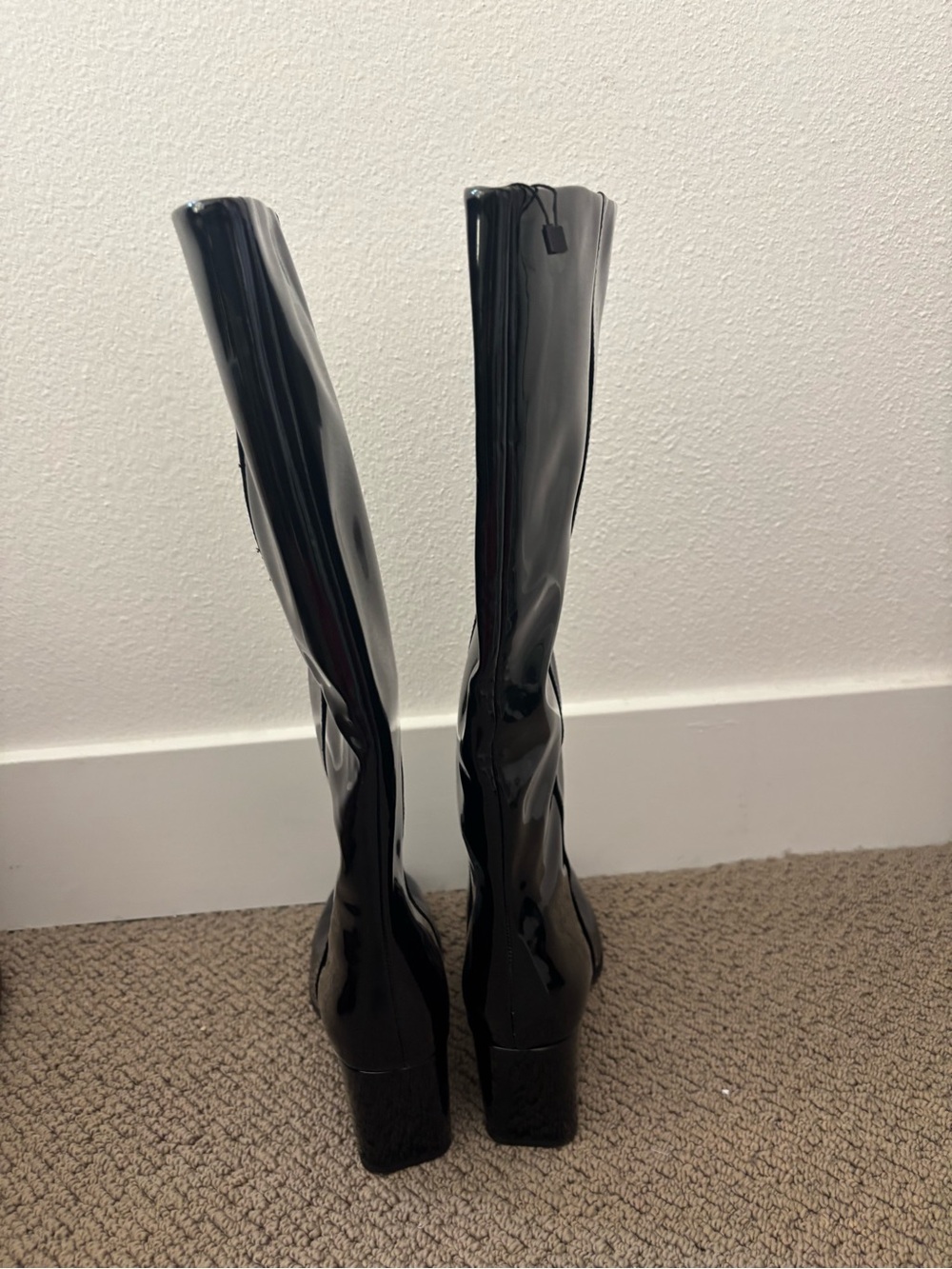 Zara patent leather knee high boots in black - Picture 6 of 11